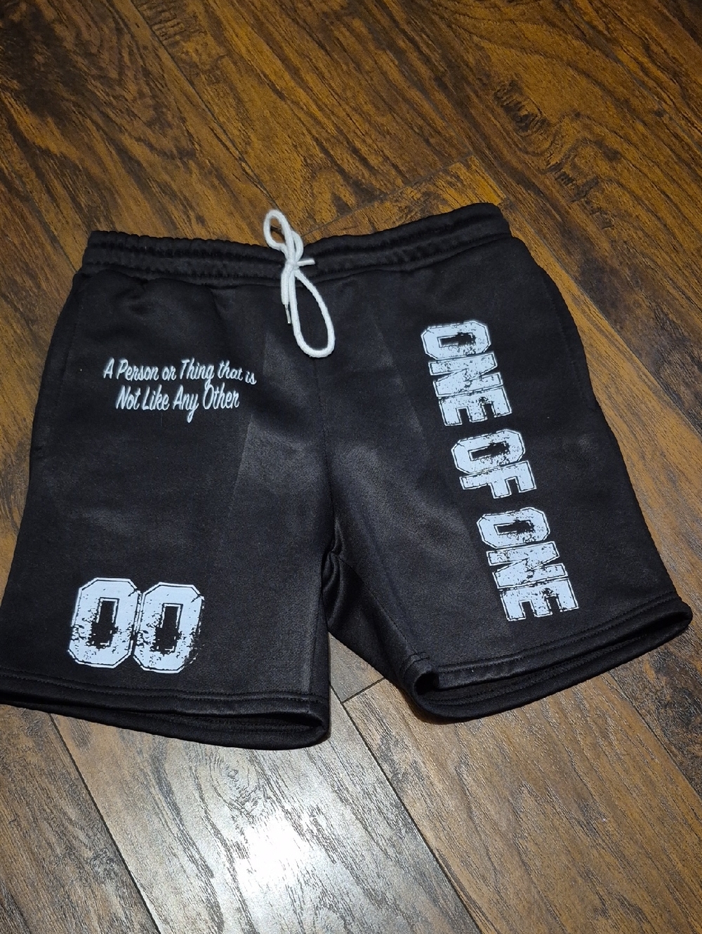 Caribbean Black Men's Athletic Shorts with White Graphics